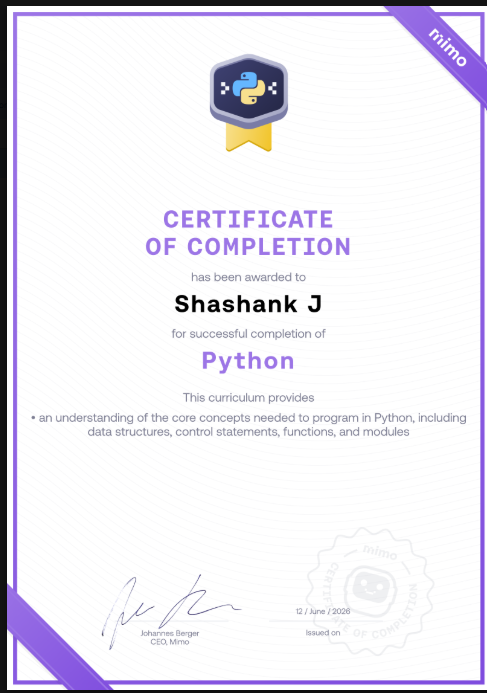 Python Development Certificate